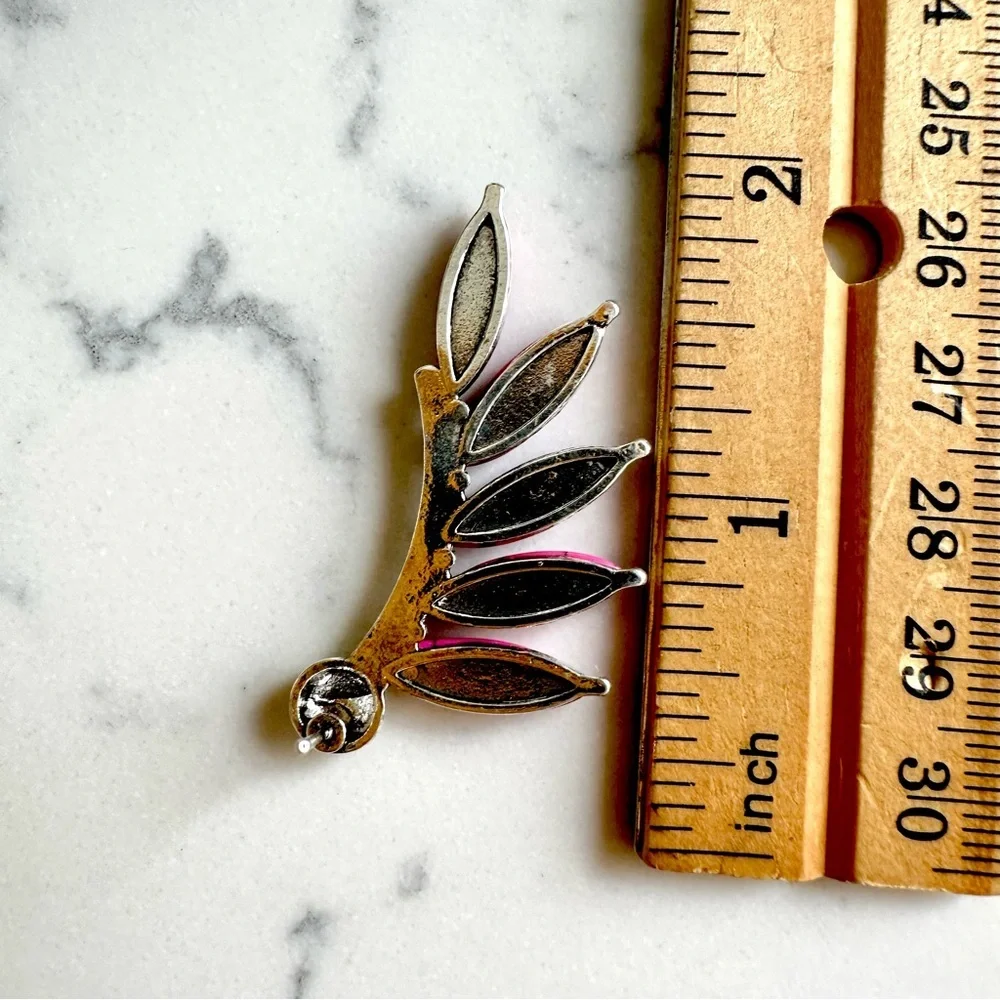 3/$22🩶 Western Pink Stone Feather Silver Stud Earrings Southwestern Cowgirl NEW